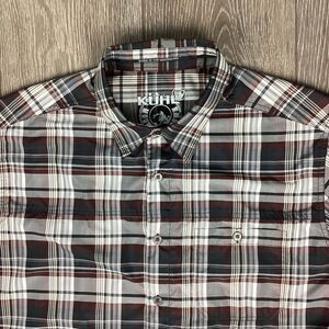 Kuhl Men's Button Up Plaid Shirt Short Sleeve Men's‎ L Lightweight Pocket